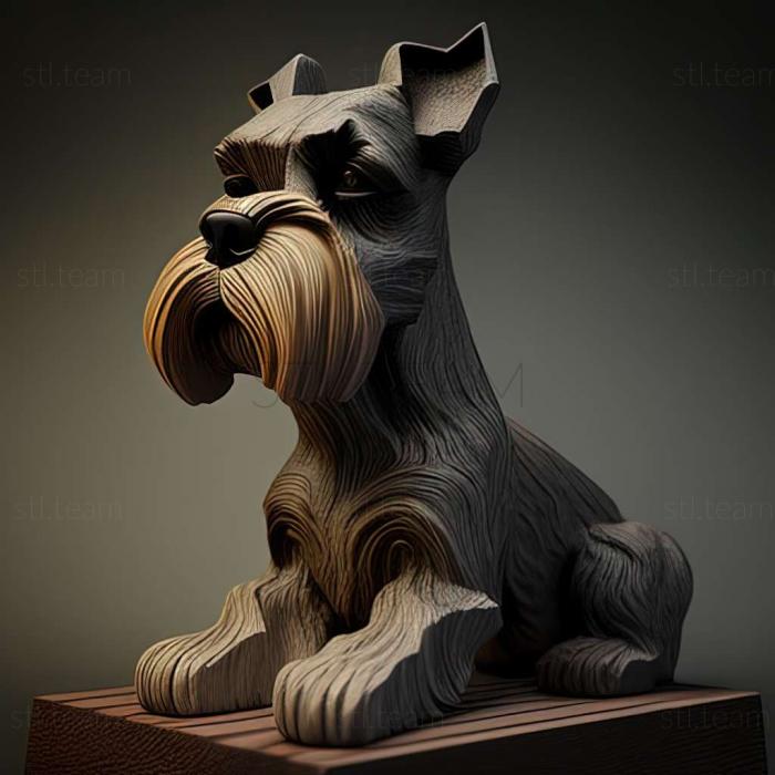 3D model Zwergschnauzer dog (STL)